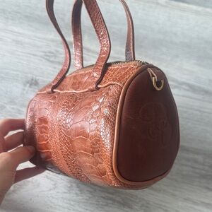 Der Dau exotic skin Elegant Brown Leather Handbag
